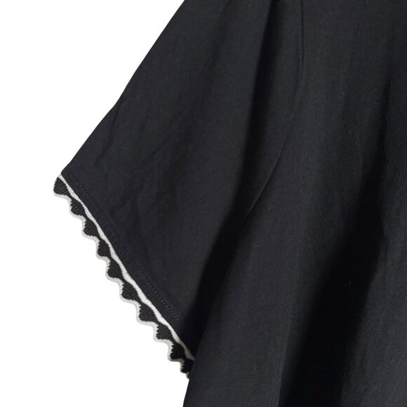 L.K. Bennett Adalyn Black Short Sleeve Boxy Crewneck Knit Top Size XL - Picture 8 of 12